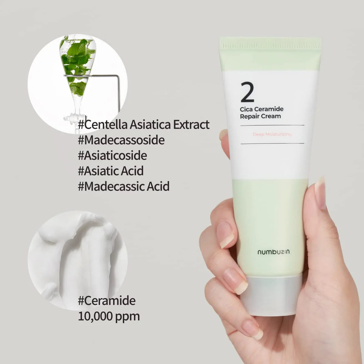 Numbuzin -  No.2 Cica Ceramide Repair Cream - 60ml